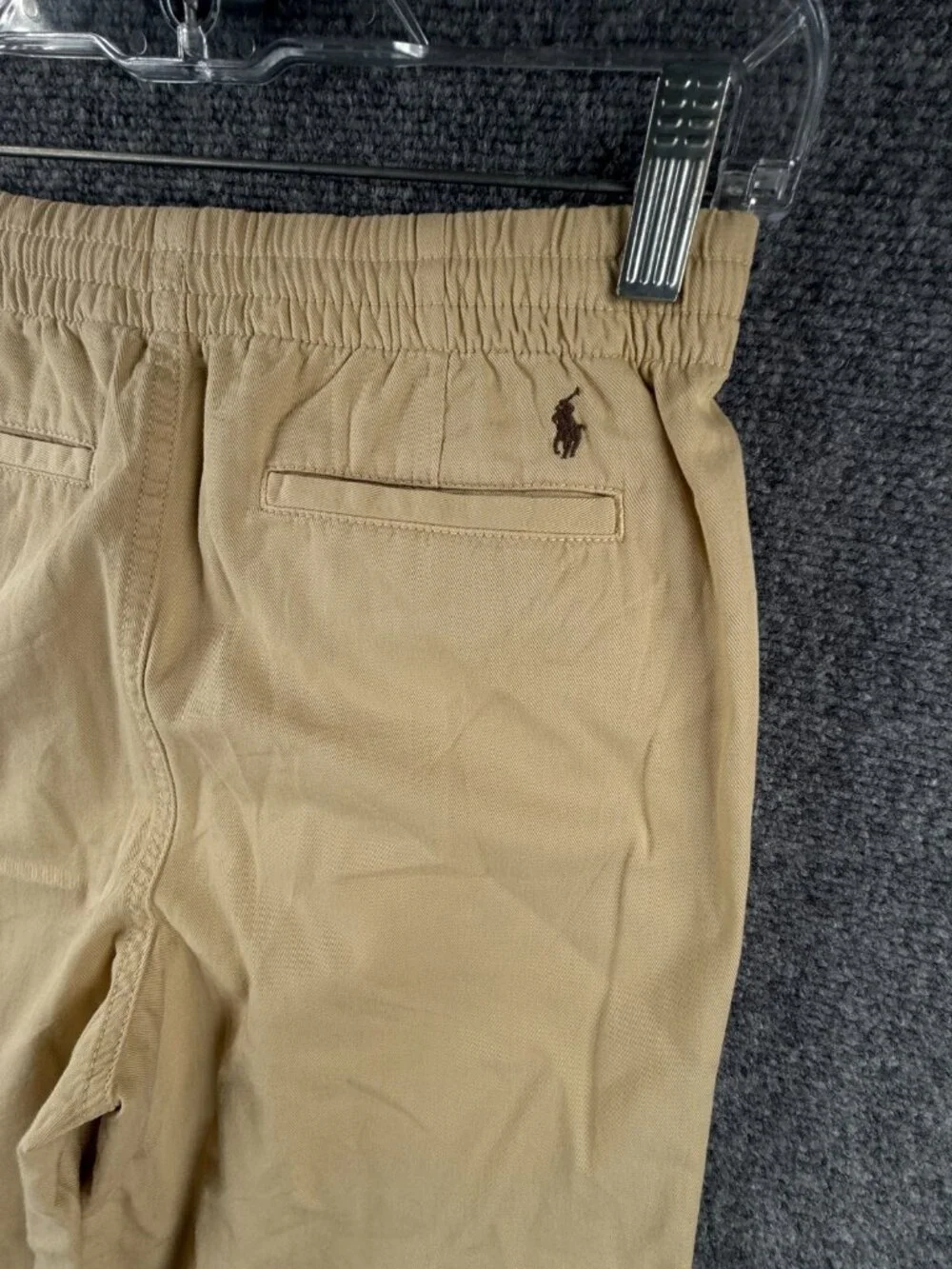 Polo Ralph Lauren Pants Women Beige Capri Size 16 Adult Cotton Elastic Waist